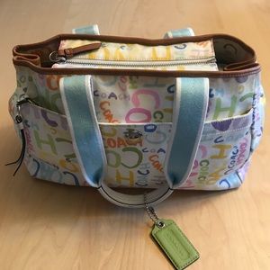 Authentic vintage Coach multi color bag